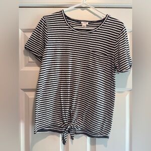 J. Crew Navy and White Striped Tee
